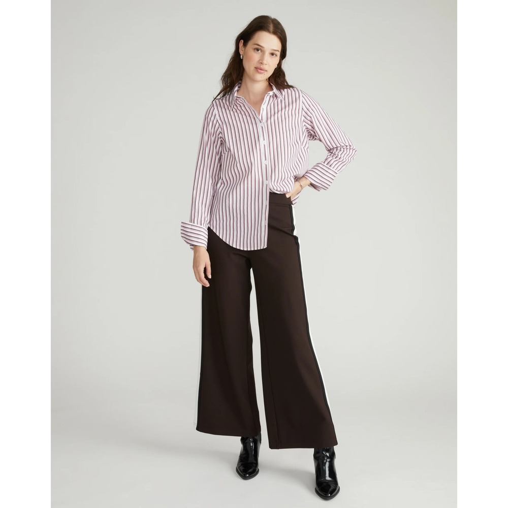 UNIVERSAL STANDARD Henning x US Madison Shirt Lilac Multi Stripe Buttondown XS